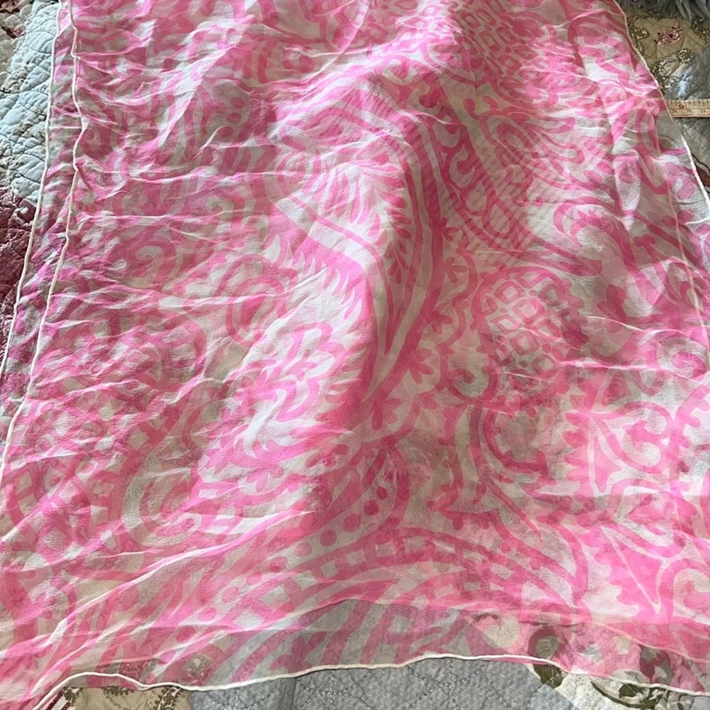 MCM Vintage rolled silk & vinylon Japan chiffon oblong scarf 44” x 16”